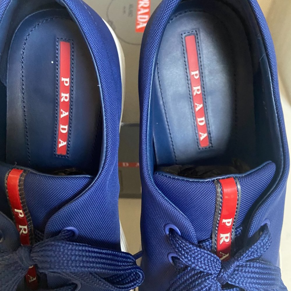 Prada Bluette Calzature Uomo Men's Shoes 9.5 - Picture 2 of 5